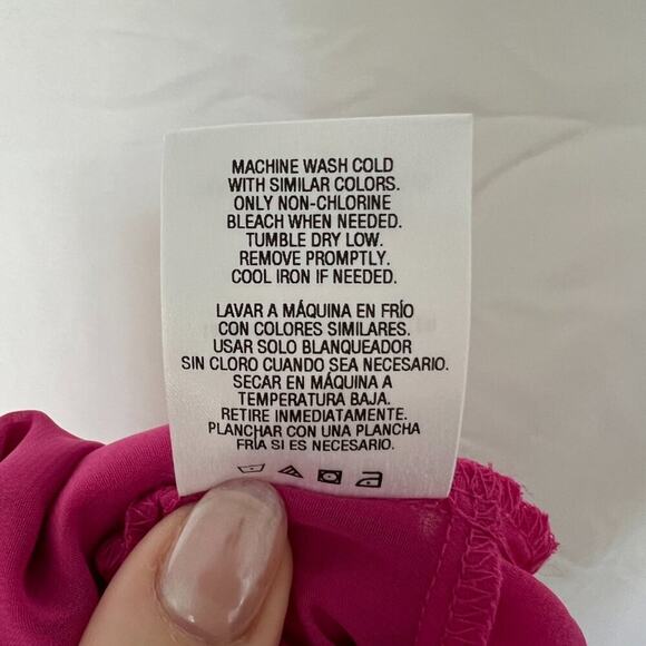 Metaphor Magenta Layered Spaghetti Strap Cami Tank Small | Double-Layered Flowy - Picture 8 of 8